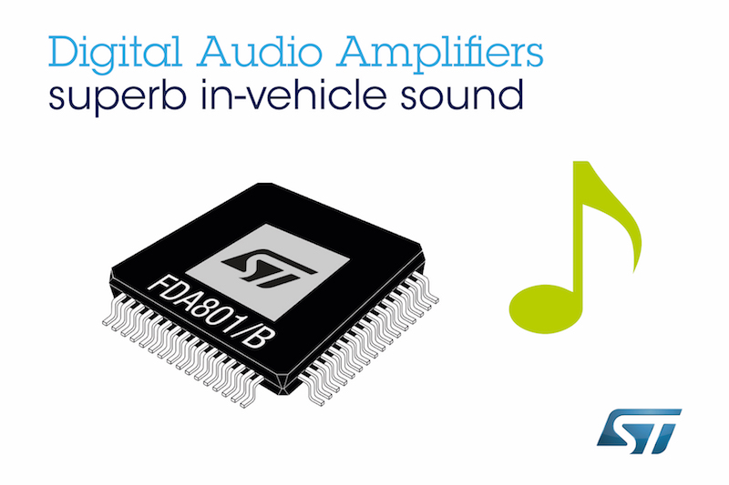STMicros’ latest digital power amplifiers for car audio simplify system design